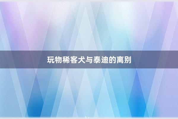 玩物稀客犬与泰迪的离别